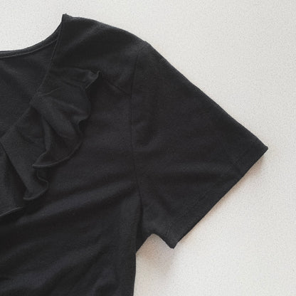black center frill T tops