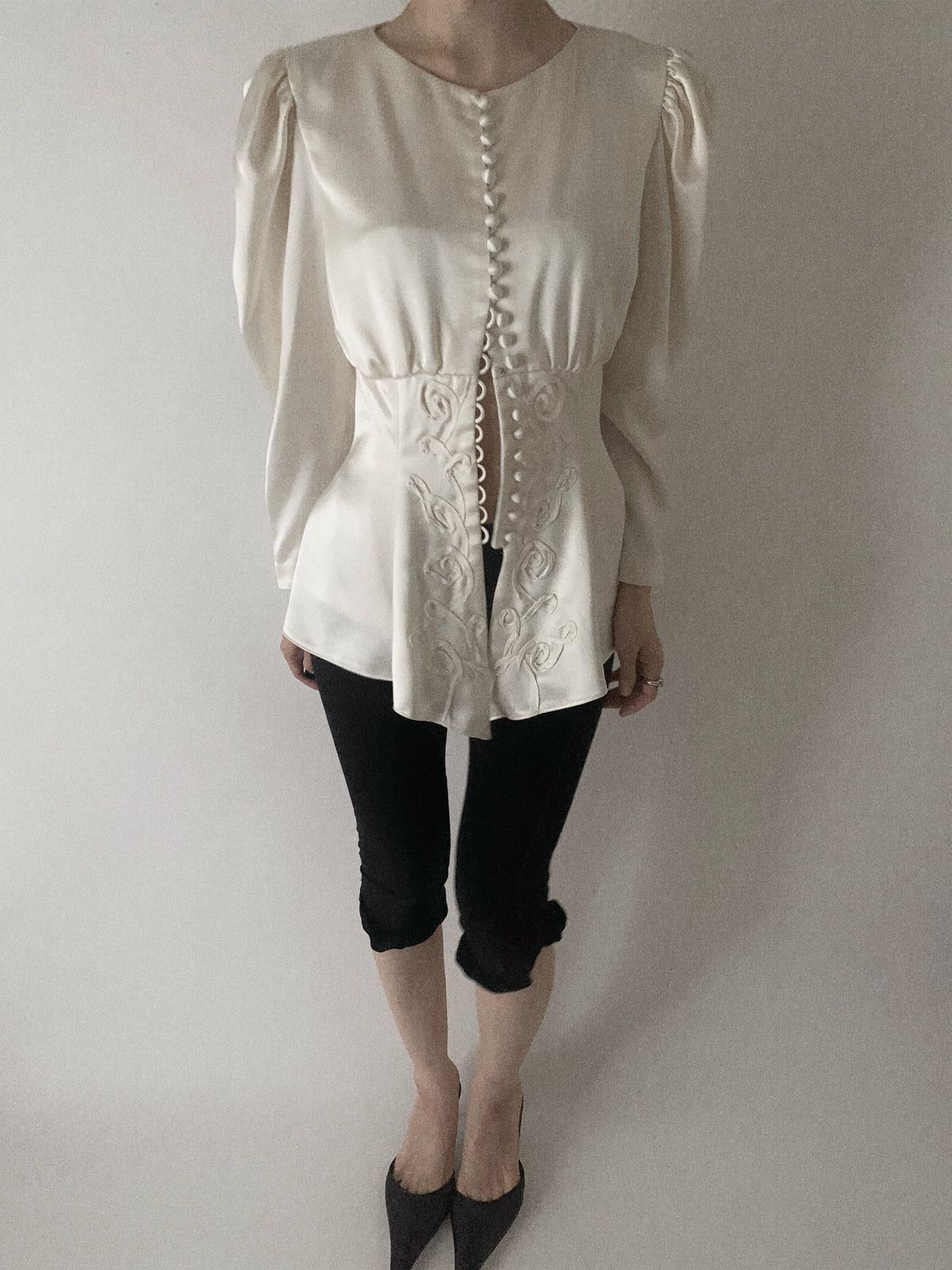 cream satin embroidery victoria jacket