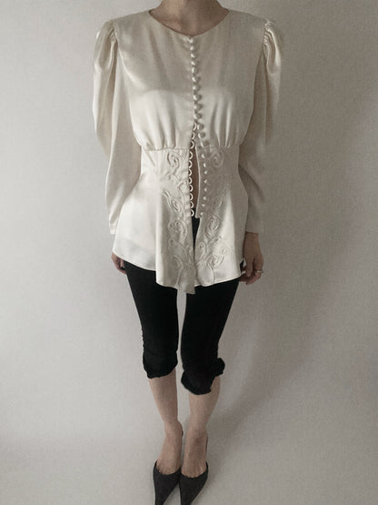 cream satin embroidery victoria jacket