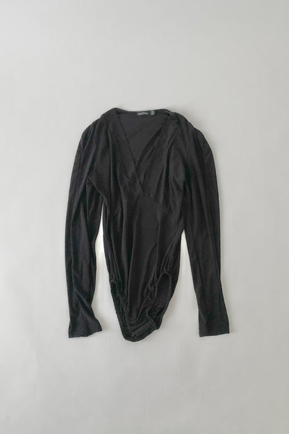 UK black v neck body suit