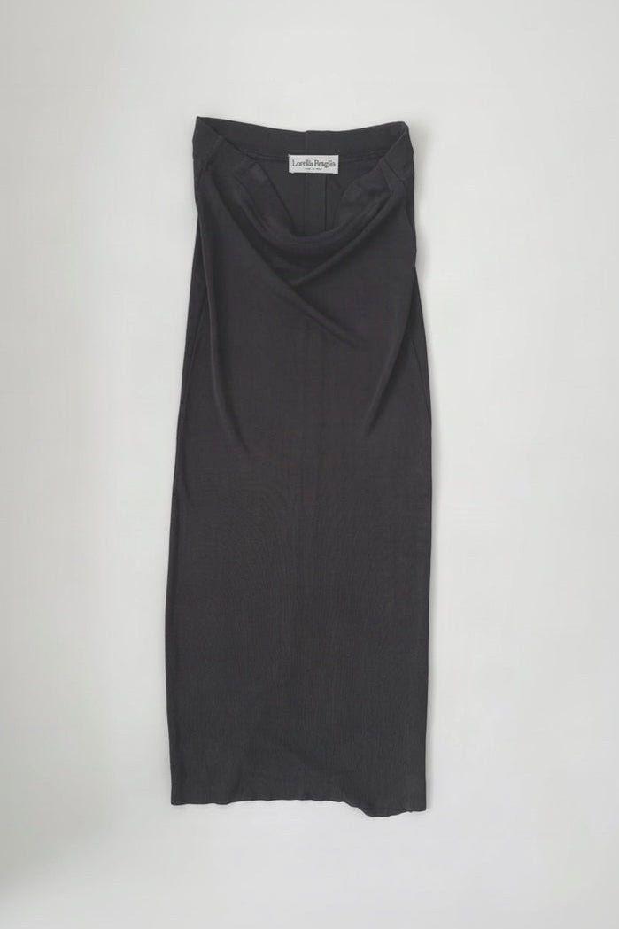 Italy charcoal gray knit long skirt