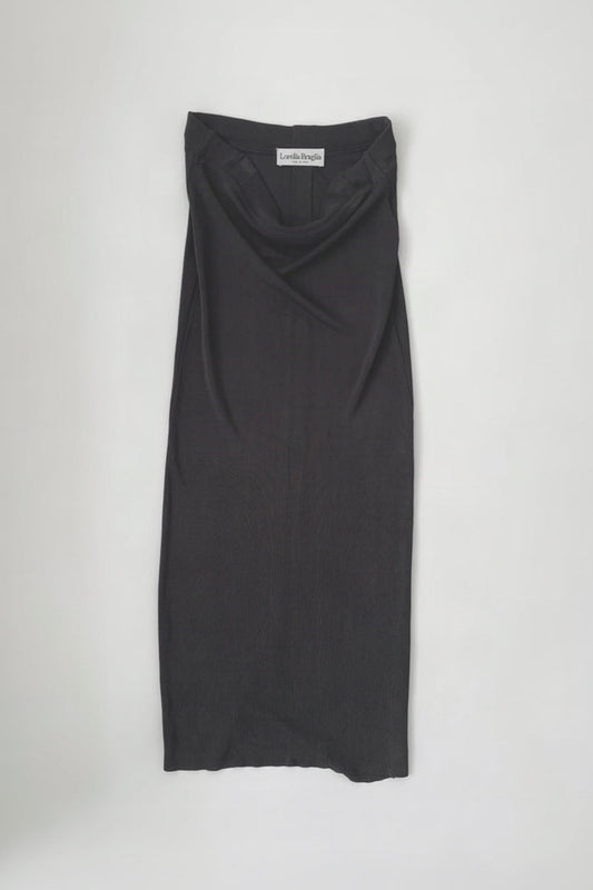 Italy charcoal gray knit long skirt
