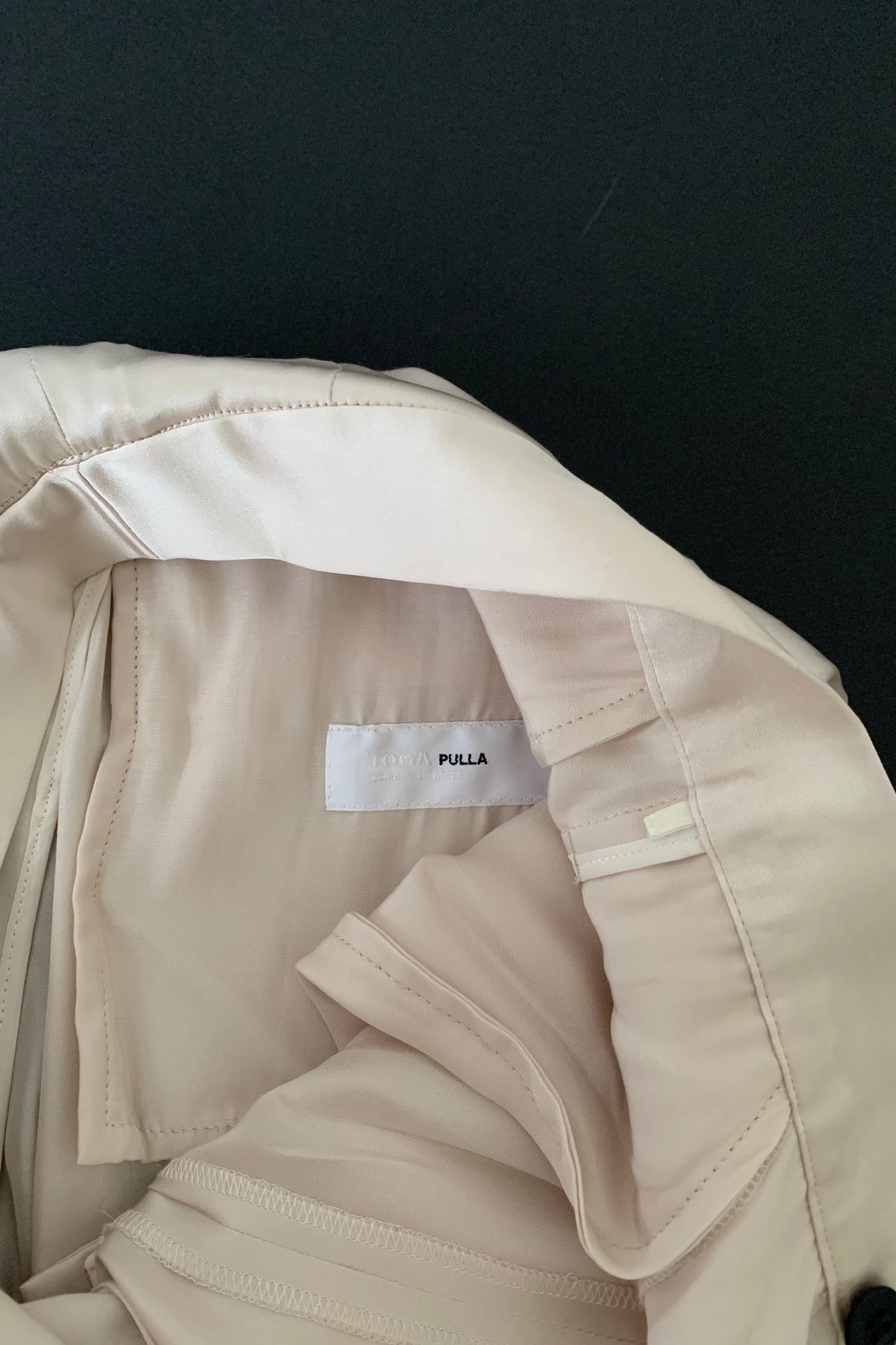 TOGA cream satin zip up pants