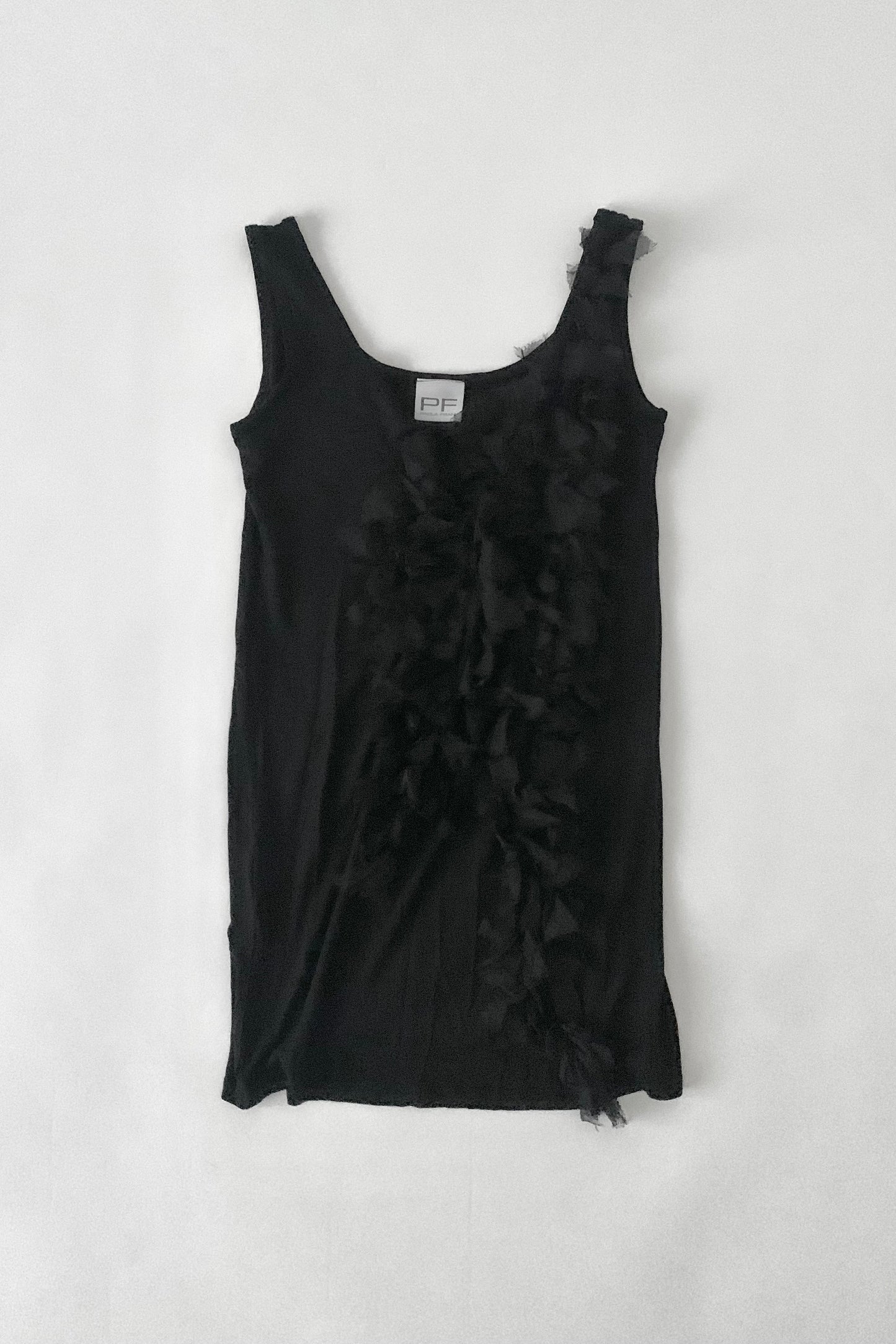black feather design tops
