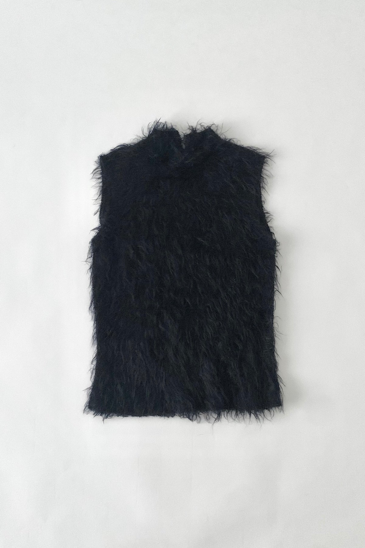 dark purple mohair fur vest