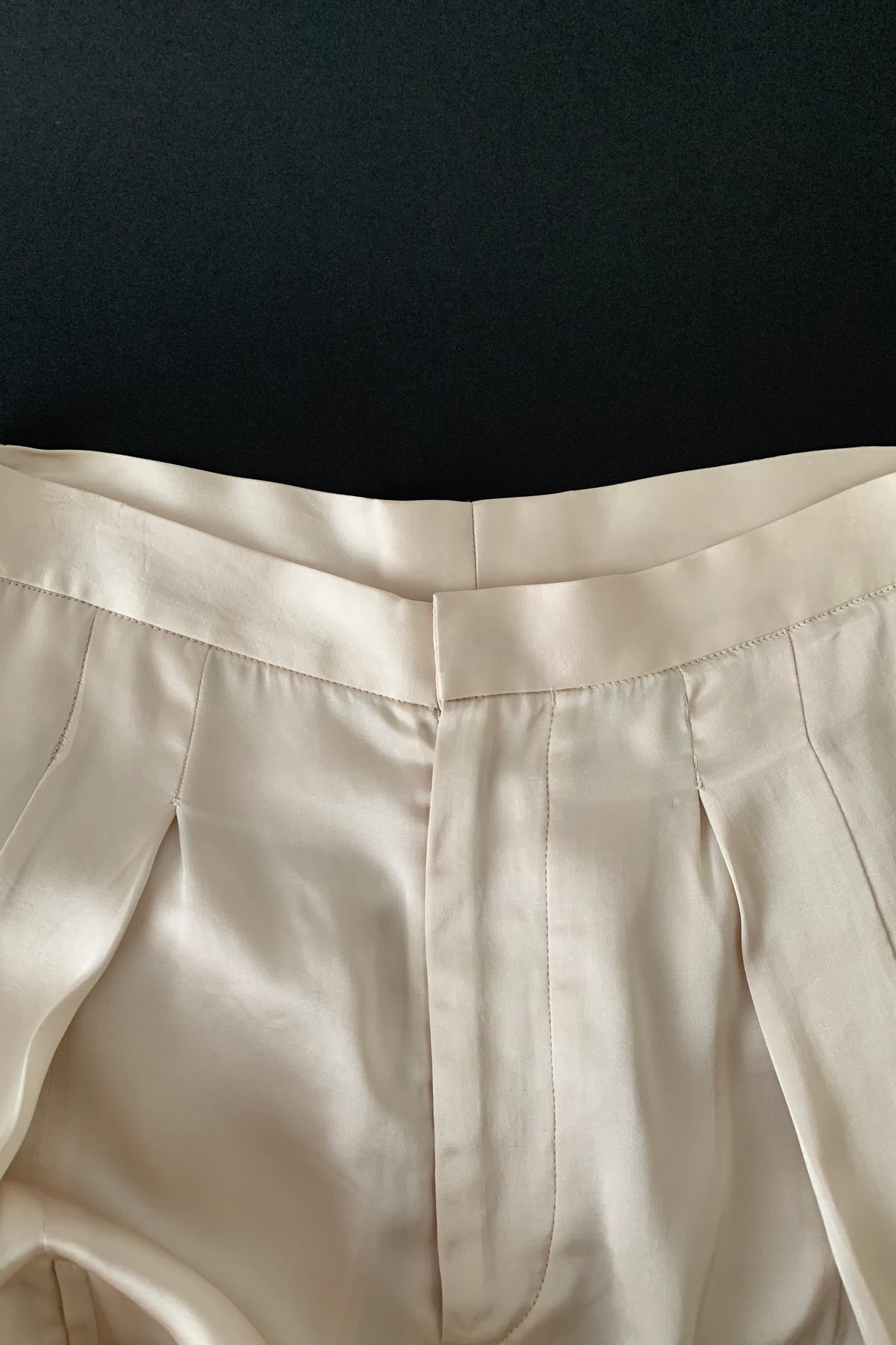 TOGA cream satin zip up pants
