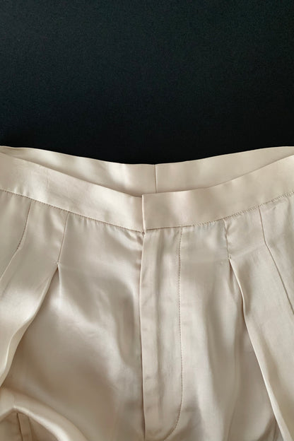 TOGA cream satin zip up pants