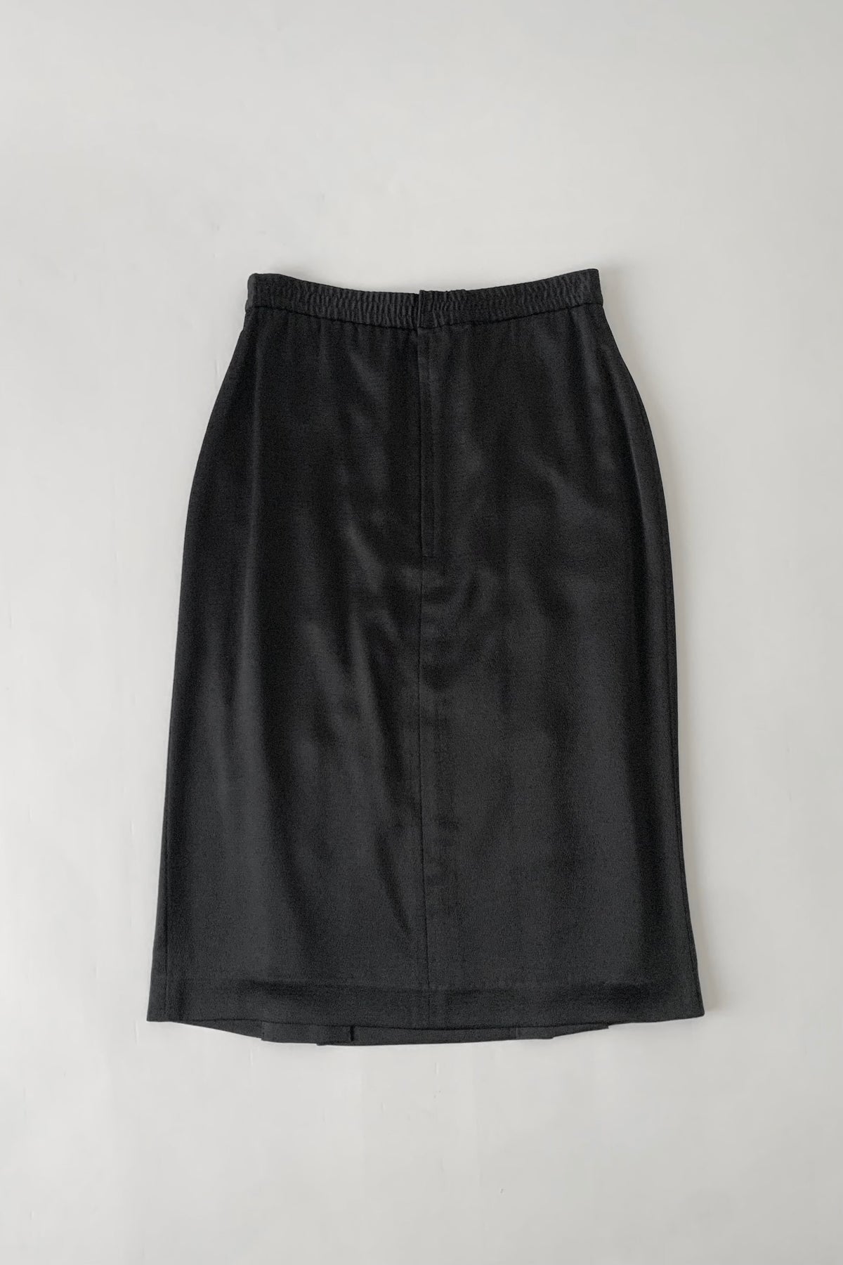 black satin double buttons skirt