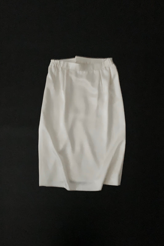 cream satin midi skirt
