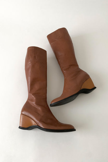 Italy brown long boots
