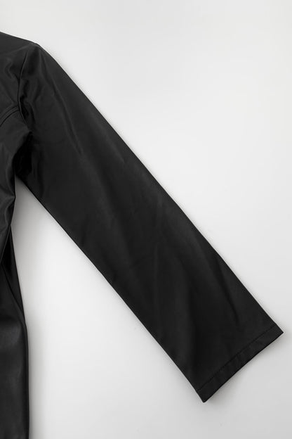black  leather long coat