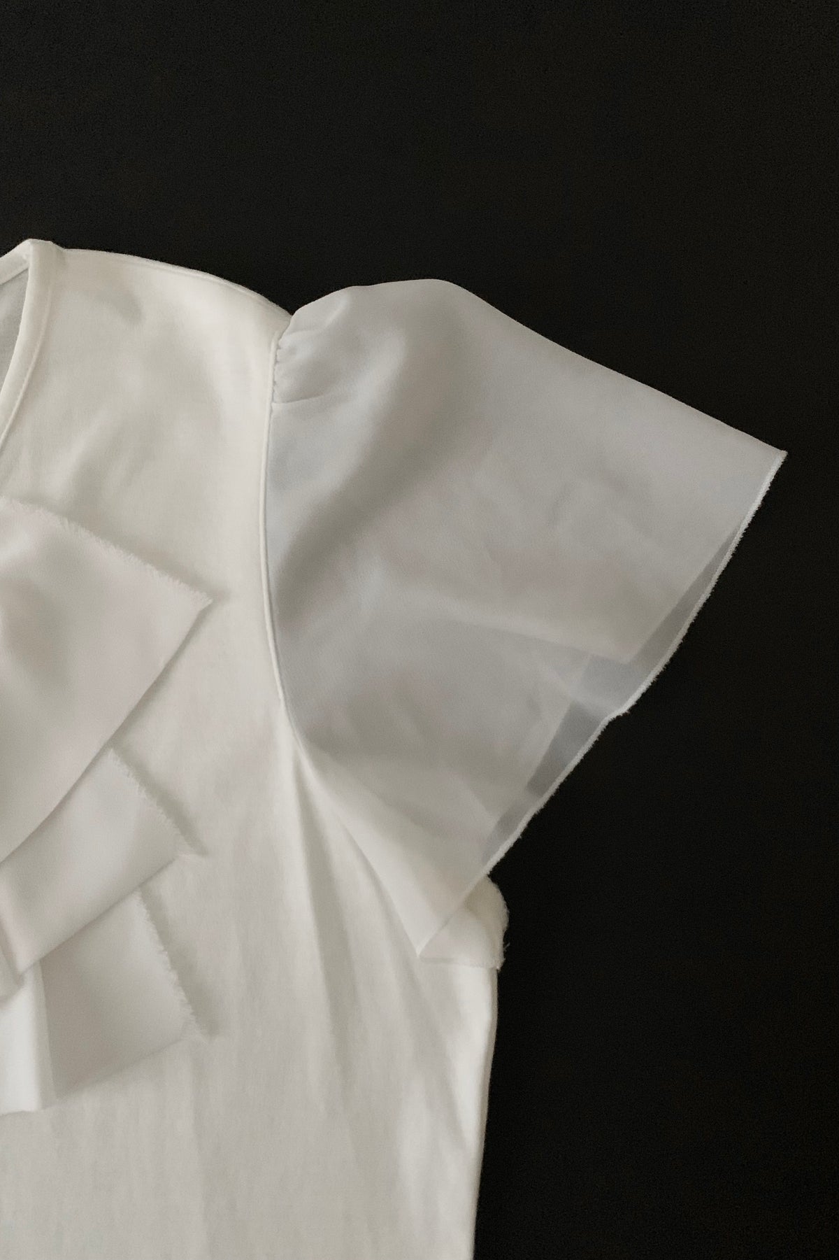 LANVIN white chiffon frill tops