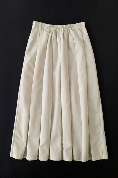 gray ivory  pleats long skirt