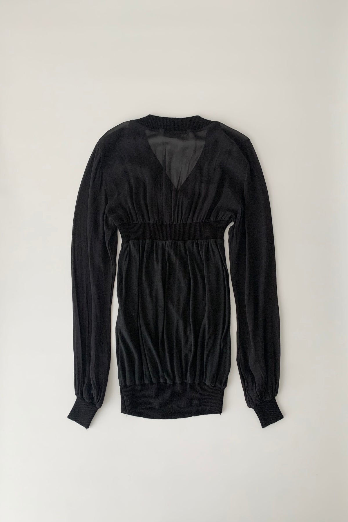 Italy black docking sheer tunic tops
