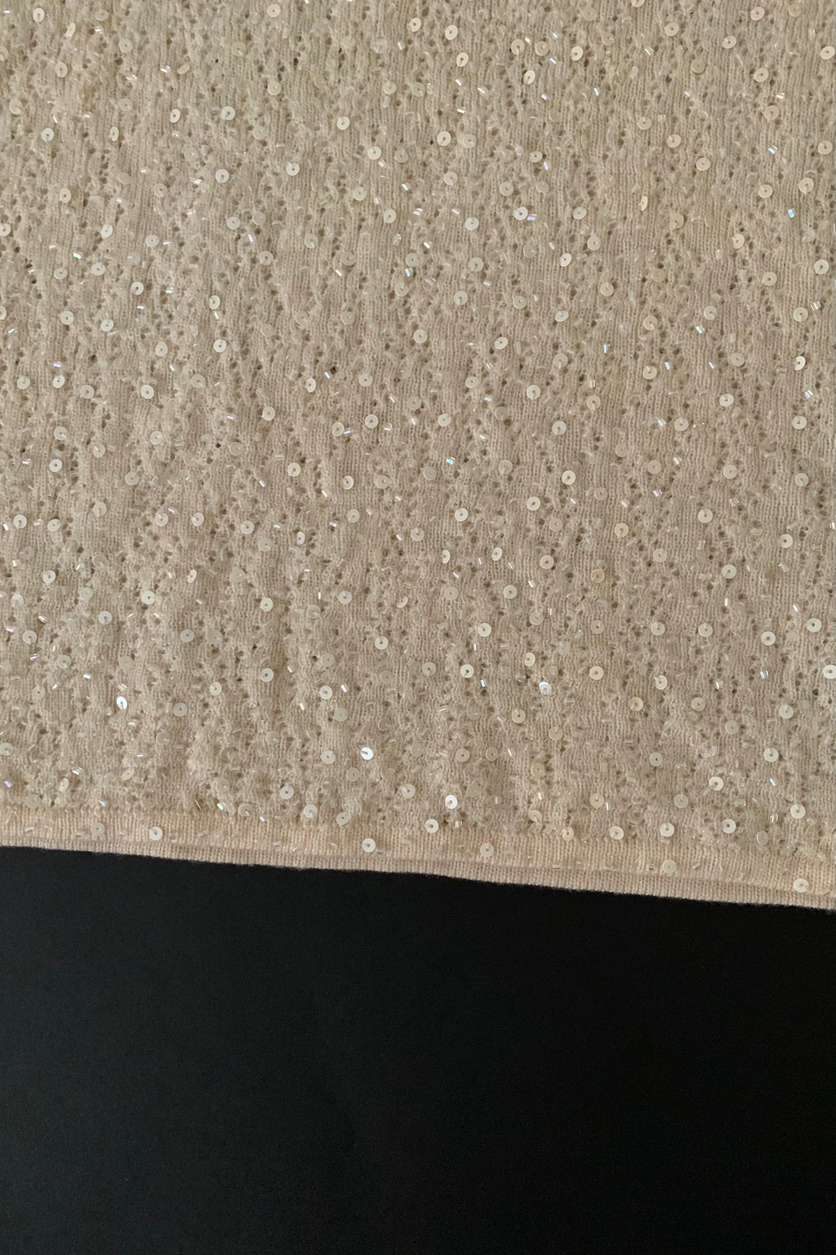 cream sequins kint wool tops