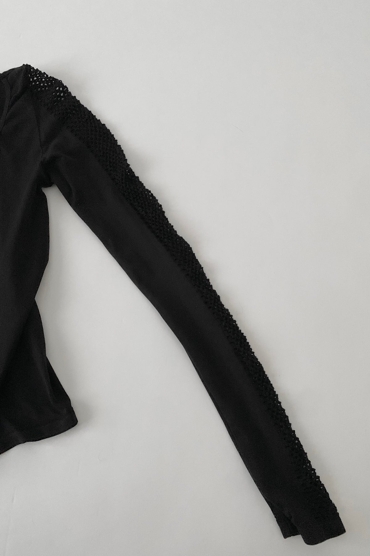 DKNY black mesh long sleeves