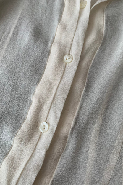 light beige silk see-through blouse