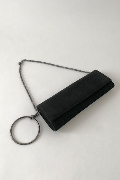 Italy black ring chain bag