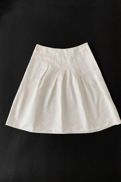 Italy white dot flare skirt