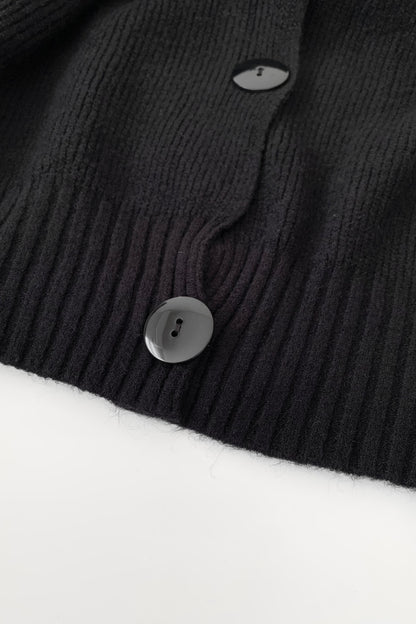 black big buttons over sized knit
