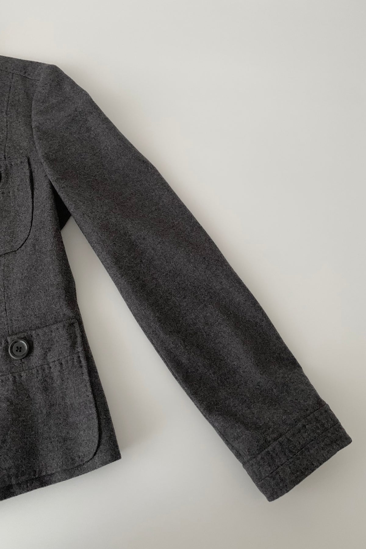 dark gray buttons design wool jacket