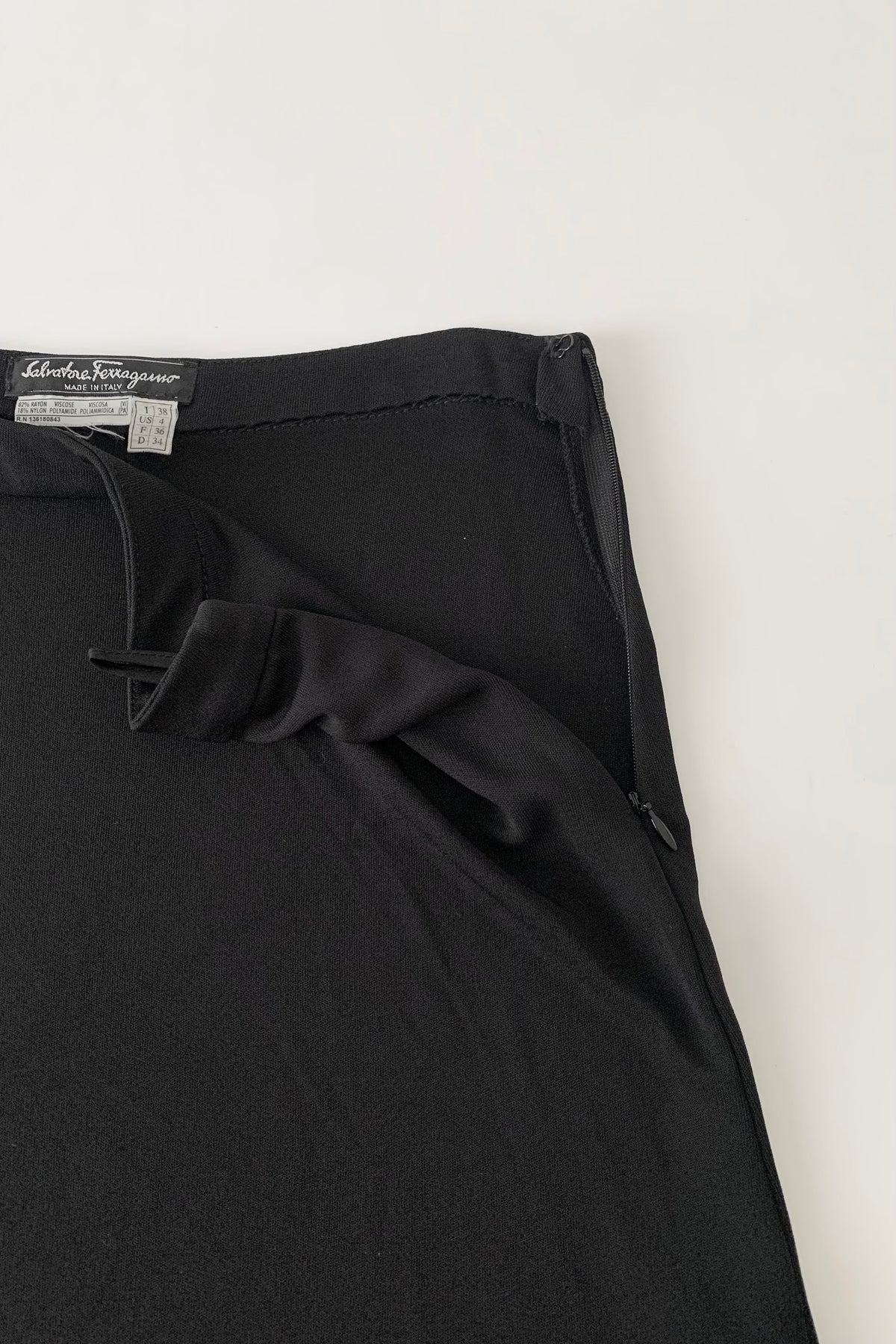 Salvatore ferragamo black midi skirt