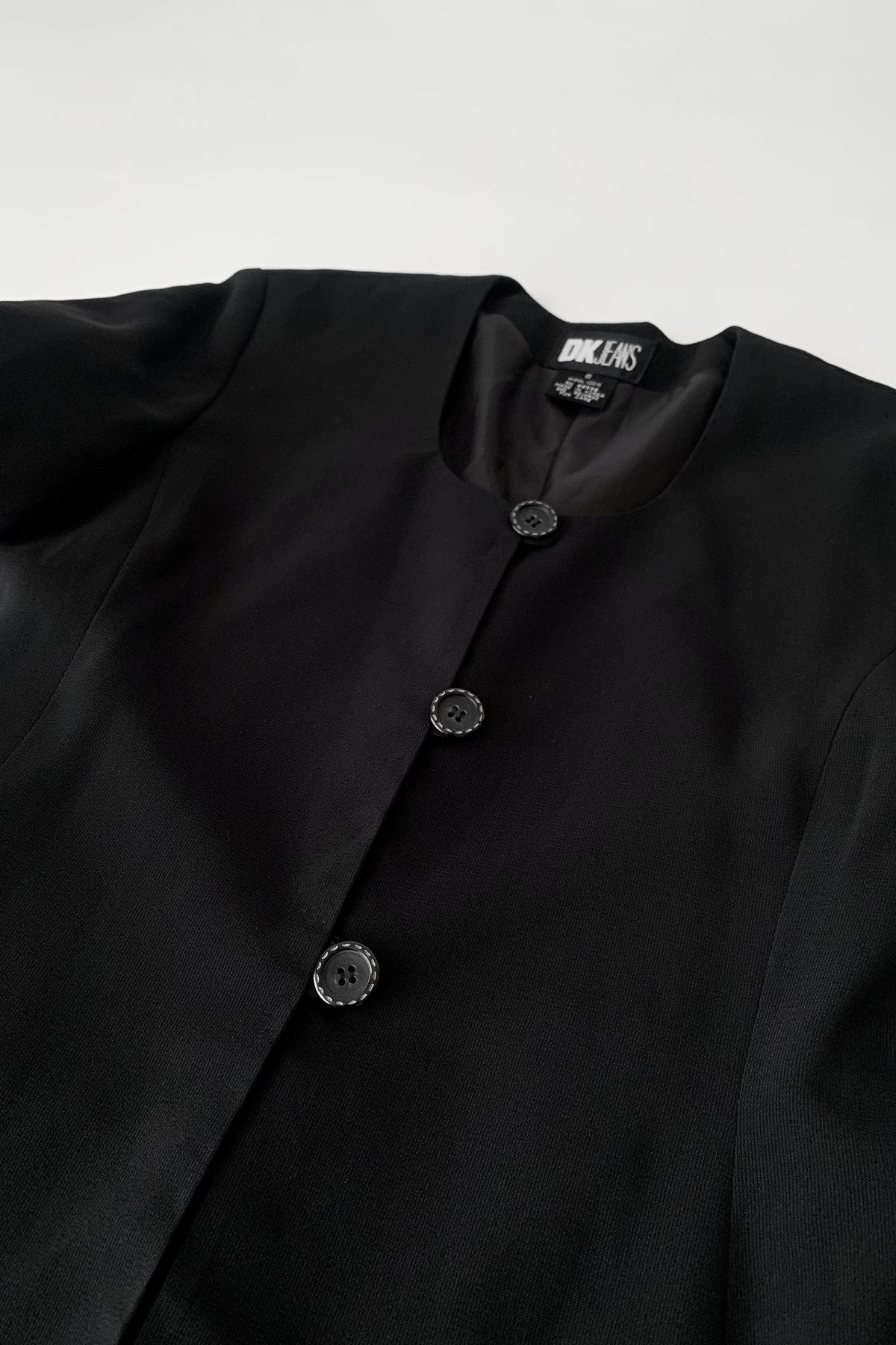DKNY black no collar light jacket
