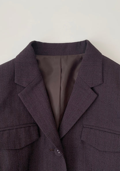 dark purple single breasted jacket