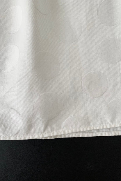 Italy white dot flare skirt