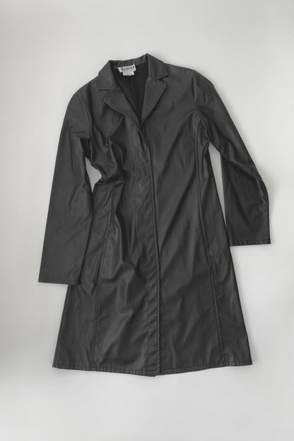 black  leather long coat
