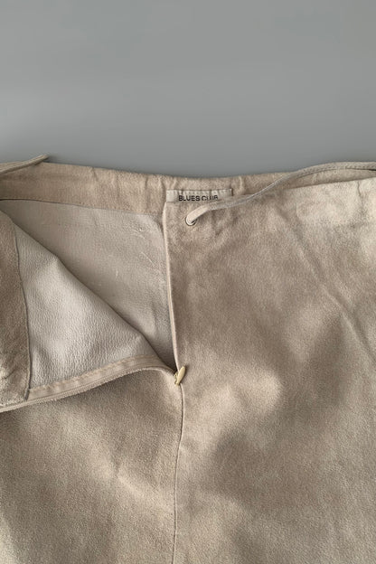 Italy suede leather mini skirt