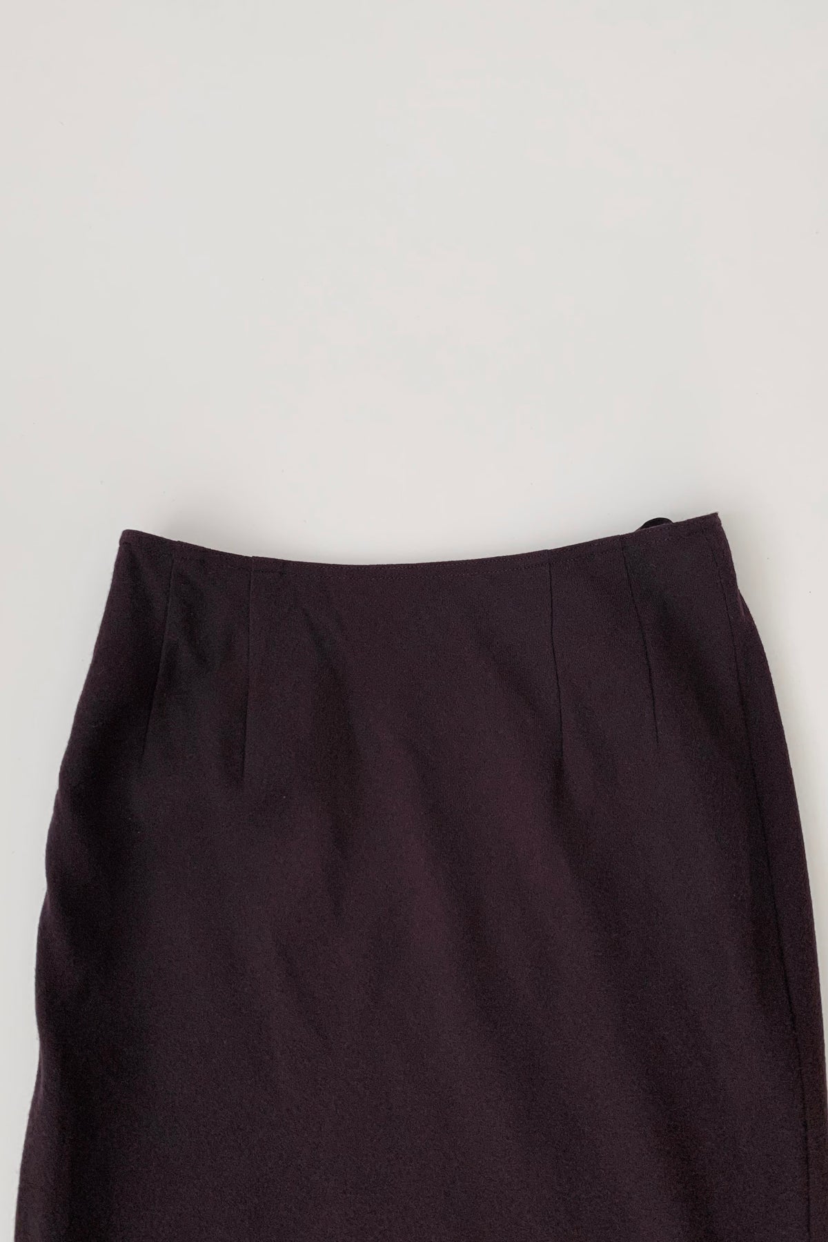 dark purple flare wool skirt