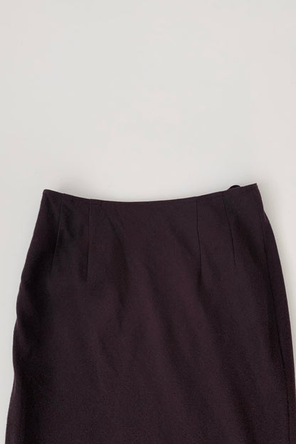 dark purple flare wool skirt