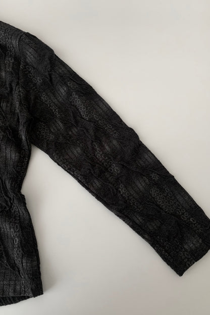 gray patterned all over tops