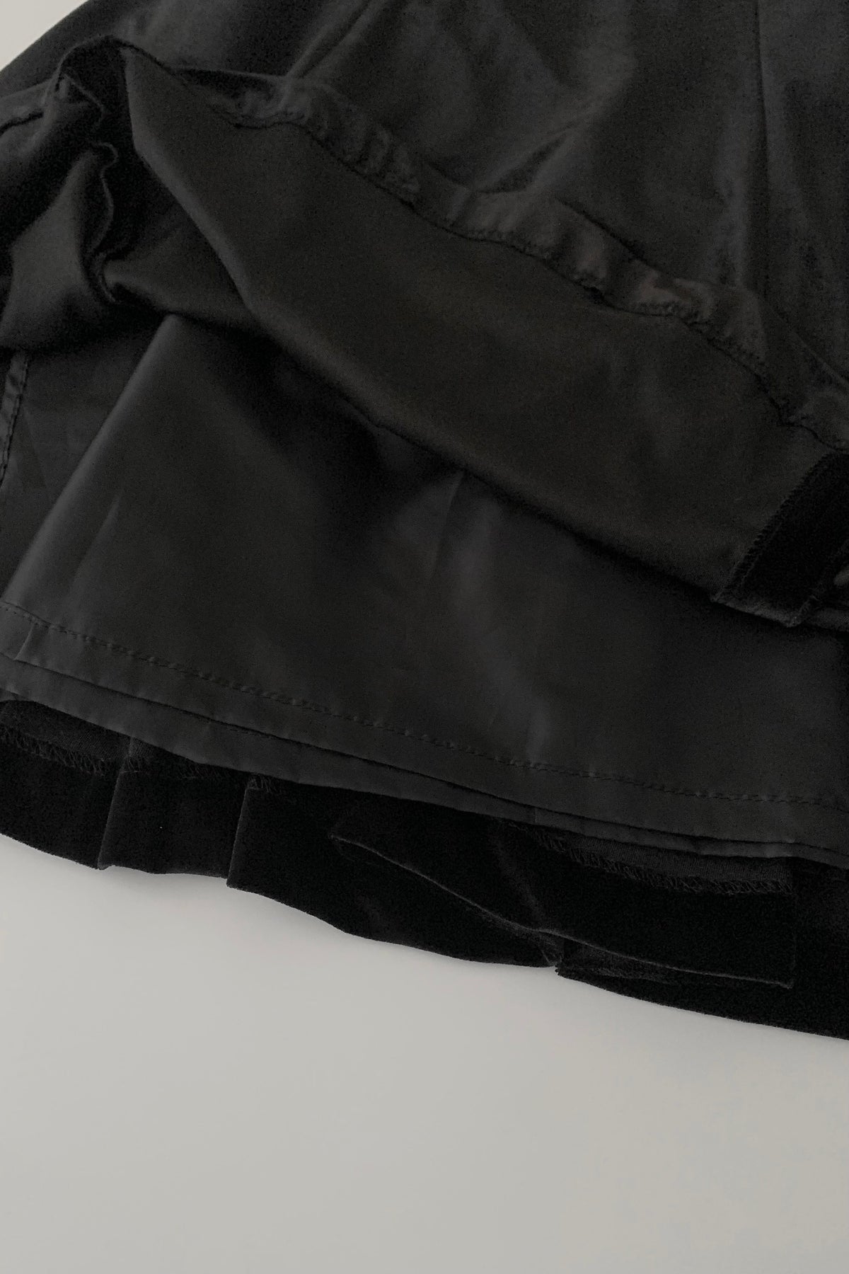 black velours flare skirt
