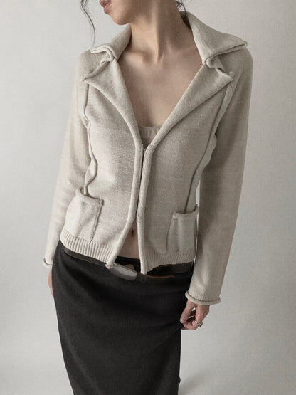 graige tweed knit jacket