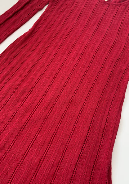 agnes b. red crochet cotton dress