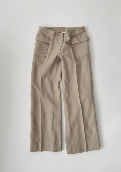 yellow beige wool pants