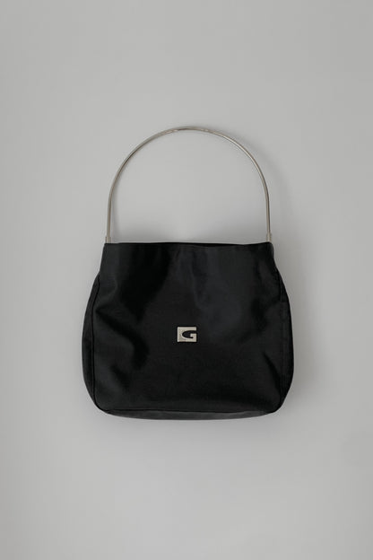 GUESS black silver handle nylon bag