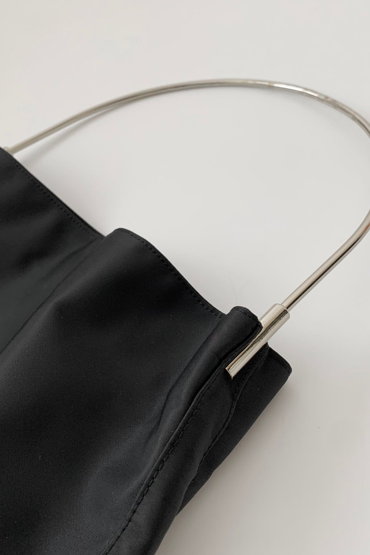 GUESS black silver handle nylon bag
