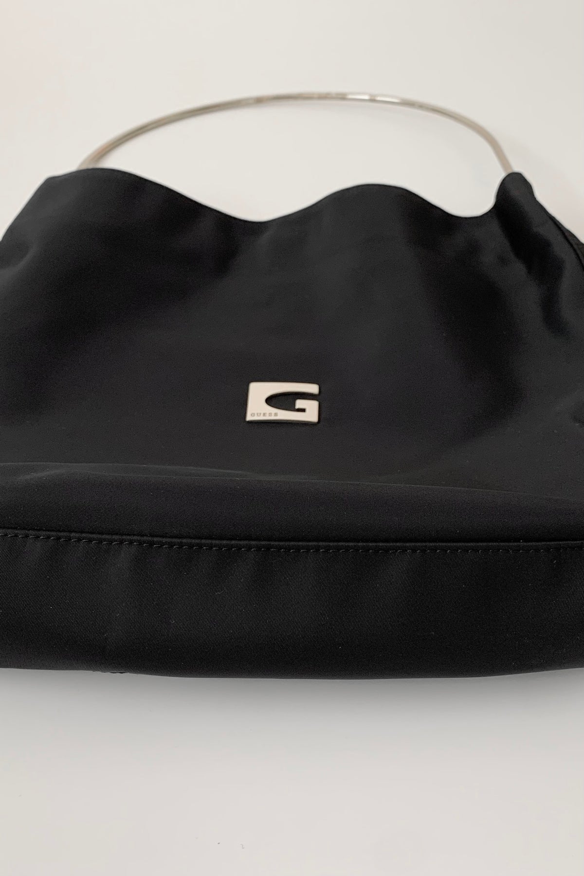 GUESS black silver handle nylon bag