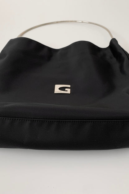 GUESS black silver handle nylon bag