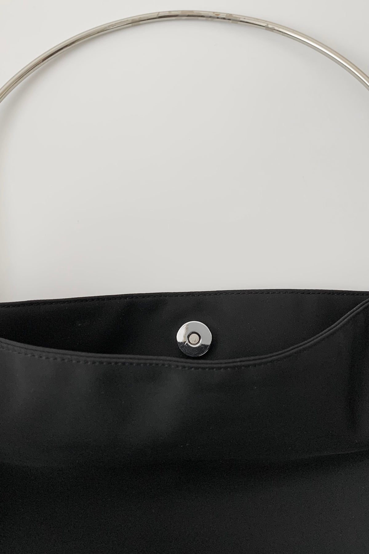 GUESS black silver handle nylon bag