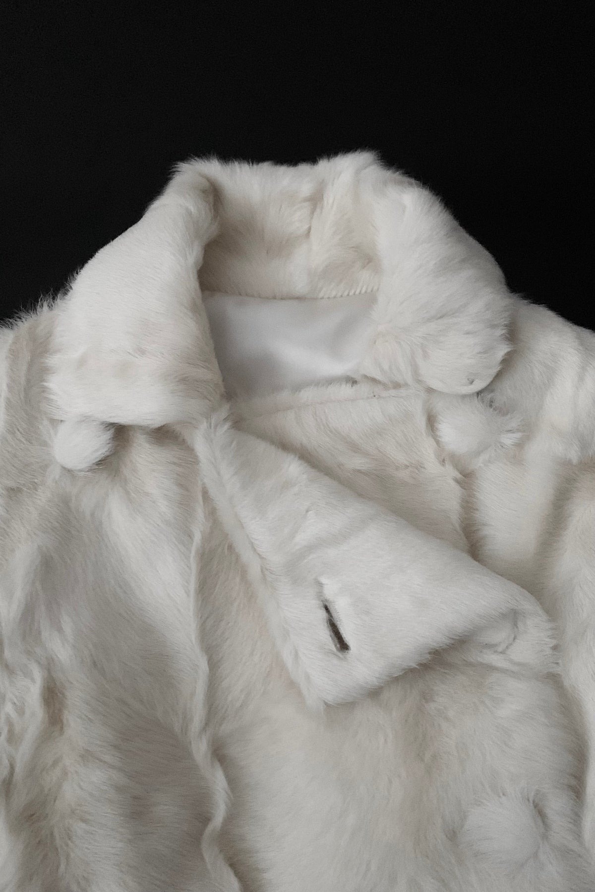 goat fur double breasted  jacket