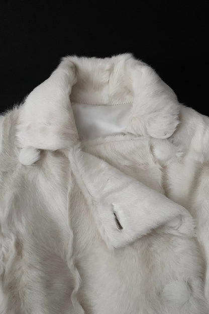 goat fur double breasted  jacket