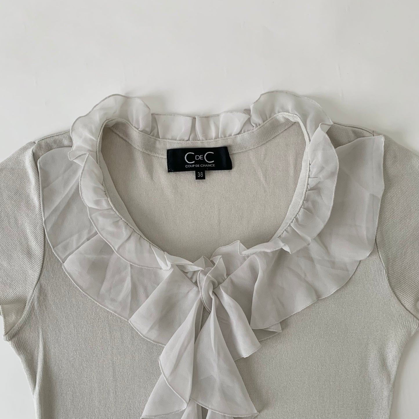 light gray frill design tops