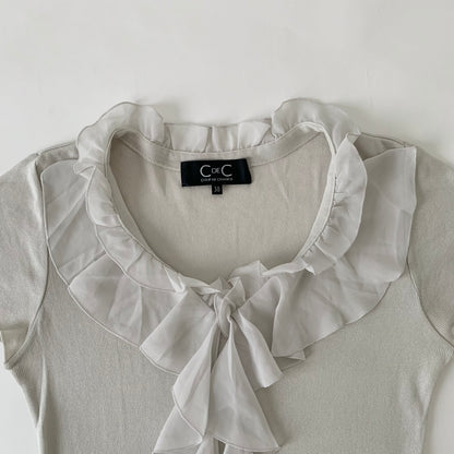 light gray frill design tops