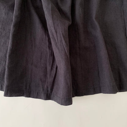 charcoal gray linen skirt
