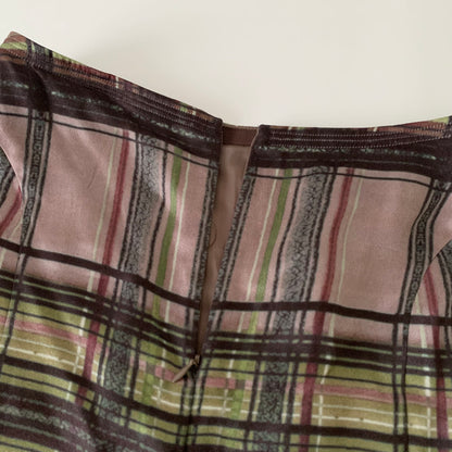 brown argyle silk skirt