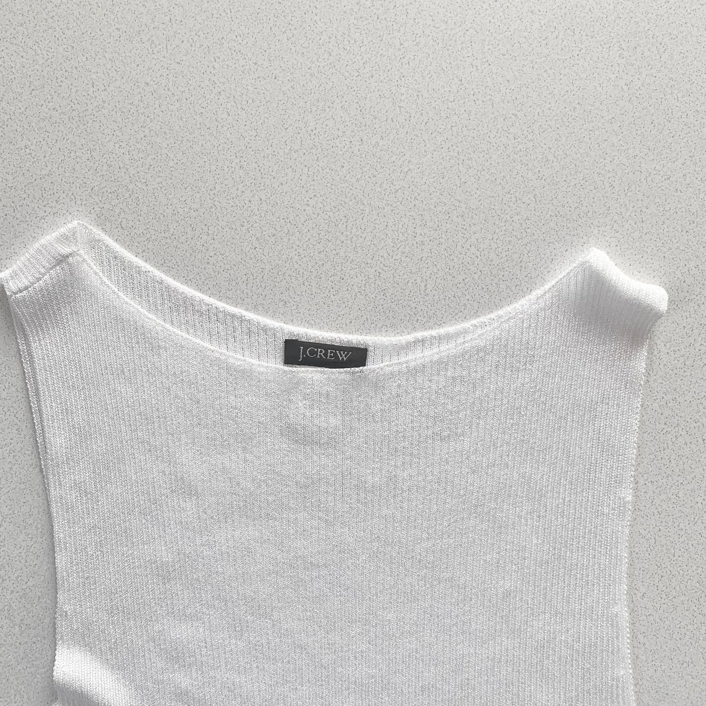 white shirring rib tops